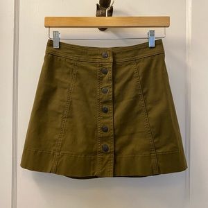 Madewell A-Line Snap Front Mini Skirt